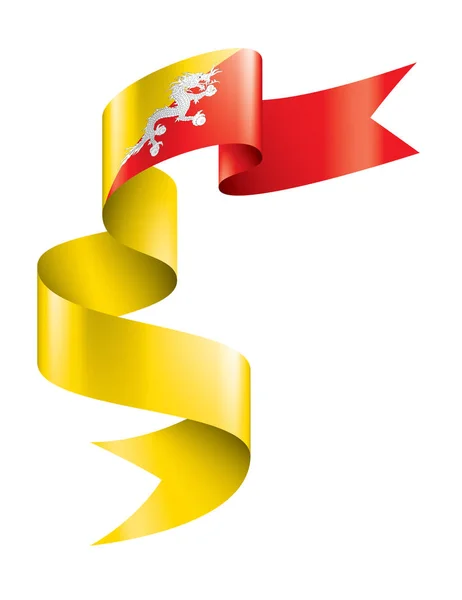 Bandeira do Butão, ilustração vetorial sobre um fundo branco —  Vetores de Stock