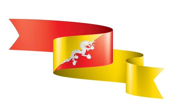 Bandeira do Butão, ilustração vetorial sobre um fundo branco — Vetor de Stock