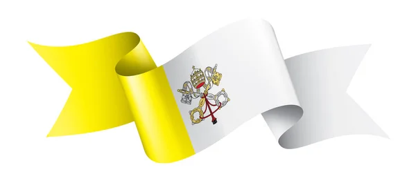 Drapeau du Vatican, illustration vectorielle sur fond blanc — Image vectorielle