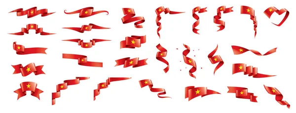 Σημαία Βιετνάμ, διανυσματική απεικόνιση σε λευκό φόντο — Διανυσματικό Αρχείο