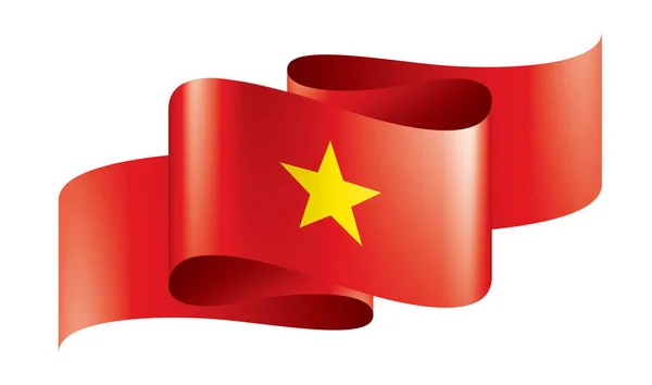 Vietnam vlag, vector illustratie op een witte achtergrond — Stockvector