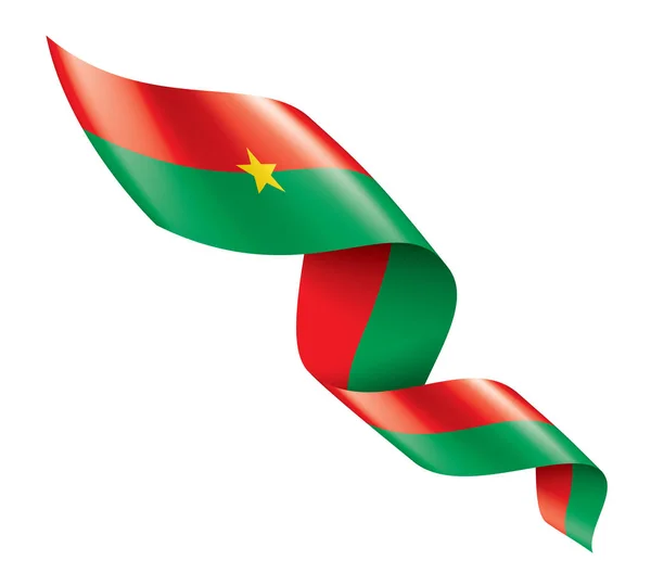 Σημαία Μπουρκίνα Φάσο, διανυσματική απεικόνιση σε λευκό φόντο — Διανυσματικό Αρχείο