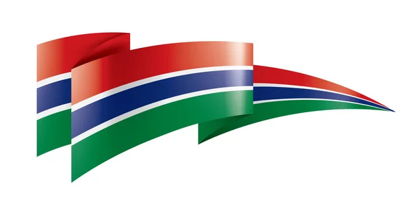 Gambia vlag, vector illustratie op een witte achtergrond — Stockvector