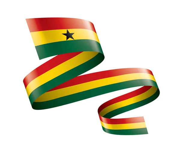 Drapeau du Ghana, illustration vectorielle sur fond blanc — Image vectorielle