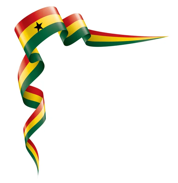 Drapeau du Ghana, illustration vectorielle sur fond blanc — Image vectorielle