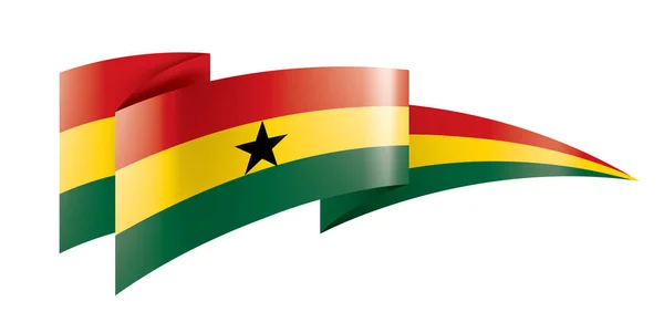 加纳国旗，白色背景上的矢量插图 — 图库矢量图片