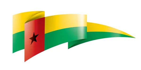 Guinee Bissau vlag, vector illustratie op een witte achtergrond — Stockvector