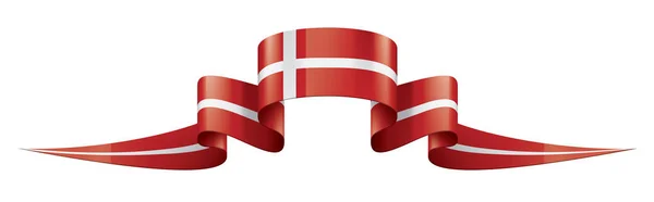 Bandera de Dinamarca, ilustración vectorial sobre fondo blanco — Archivo Imágenes Vectoriales