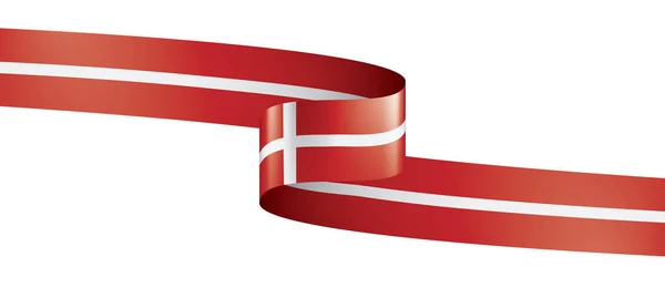 Dänische Flagge, Vektorabbildung auf weißem Hintergrund — Stockvektor
