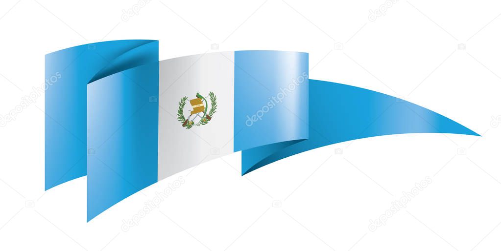 Guatemala flag, vector illustration on a white background