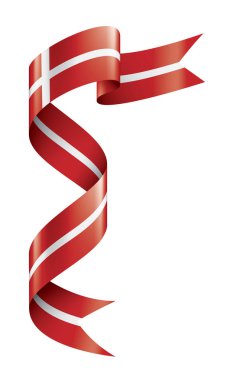 Danimarka bayrağı, beyaz bir arka plan üzerinde vektör çizim