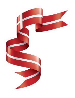 Danimarka bayrağı, beyaz bir arka plan üzerinde vektör çizim