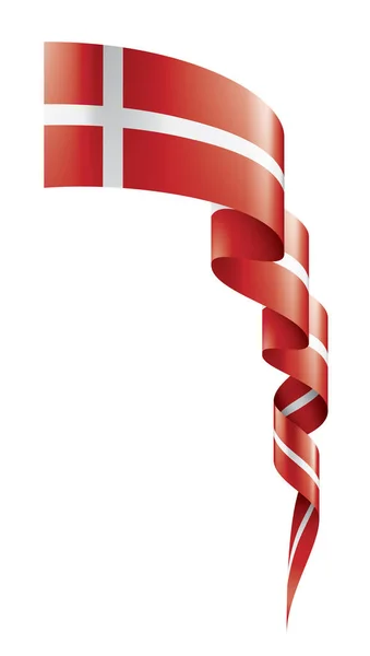 丹麦旗子, 矢量例证在白色背景 — 图库矢量图片