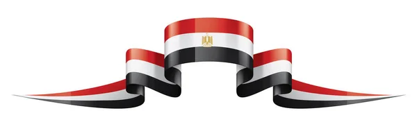 Mısır bayrağı, beyaz bir arka plan üzerinde vektör çizim — Stok Vektör