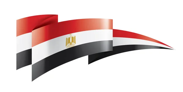 De vlag van Egypte, vectorillustratie op een witte achtergrond — Stockvector