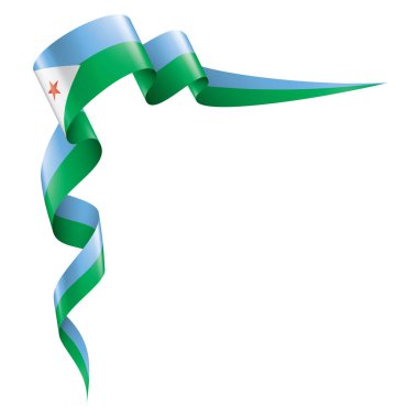 Cibuti bayrağı, beyaz bir arka plan üzerinde vektör çizim