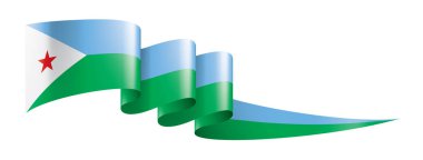 Cibuti bayrağı, beyaz bir arka plan üzerinde vektör çizim