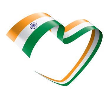 Hindistan bayrağı, beyaz arkaplanda vektör illüstrasyonu