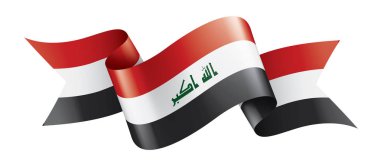 Irak bayrağı, beyaz bir arka plan üzerinde vektör çizim