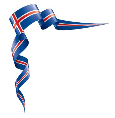 İzlanda bayrağı, beyaz arkaplanda vektör illüstrasyonu