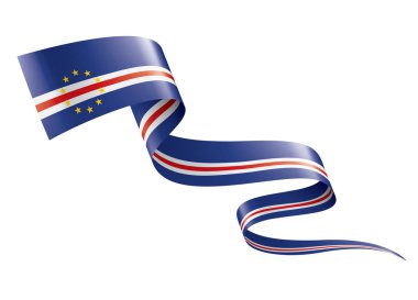 Cape Verde bayrağı, beyaz arkaplanda vektör çizimi