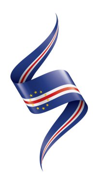 Cape Verde bayrağı, beyaz arkaplanda vektör çizimi