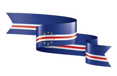 Cape Verde bayrağı, beyaz arkaplanda vektör çizimi