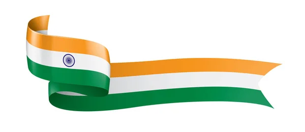 India vlag, vector illustratie op een witte achtergrond — Stockvector