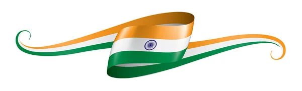 Indická vlajka, vektorová ilustrace na bílém pozadí — Stockový vektor