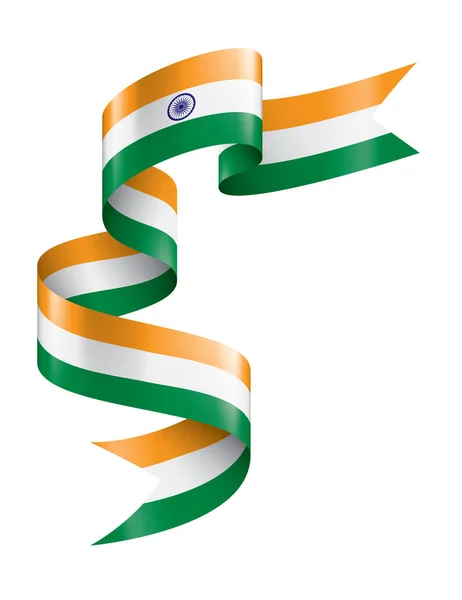 Σημαία Ινδίας, διανυσματική απεικόνιση σε λευκό φόντο — Διανυσματικό Αρχείο