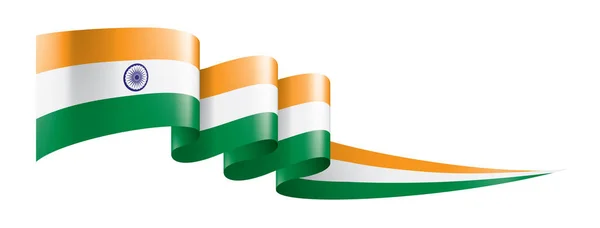 Σημαία Ινδίας, διανυσματική απεικόνιση σε λευκό φόντο — Διανυσματικό Αρχείο