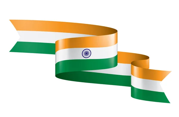 India vlag, vector illustratie op een witte achtergrond — Stockvector