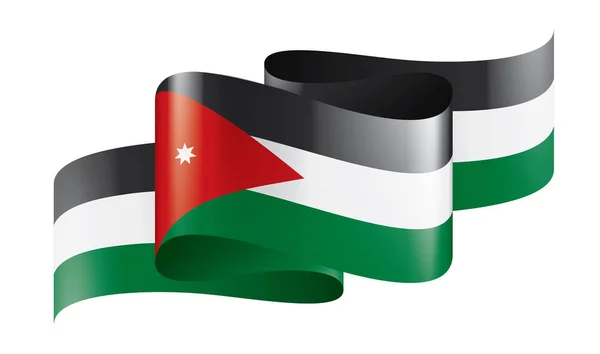 Σημαία Ιορδανίας, διανυσματική απεικόνιση σε λευκό φόντο — Διανυσματικό Αρχείο