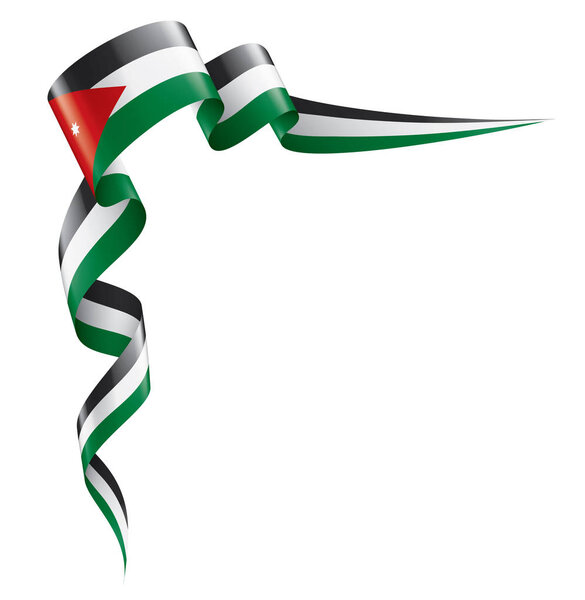 Jordan flag, vector illustration on a white background