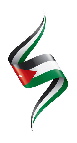 Jordan flag, vector illustration on a white background