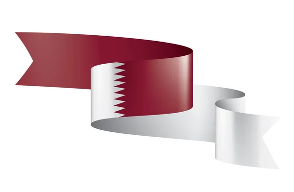 Katar bayrak, beyaz bir arka plan üzerinde vektör çizim — Stok Vektör