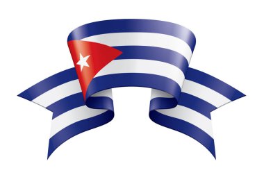 Küba bayrağı, beyaz arkaplanda vektör illüstrasyonu