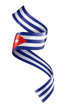 Küba bayrağı, beyaz arkaplanda vektör illüstrasyonu