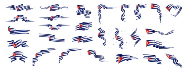 쿠바 국기, 흰 배경 위의 벡터 일러스트 — 스톡 벡터