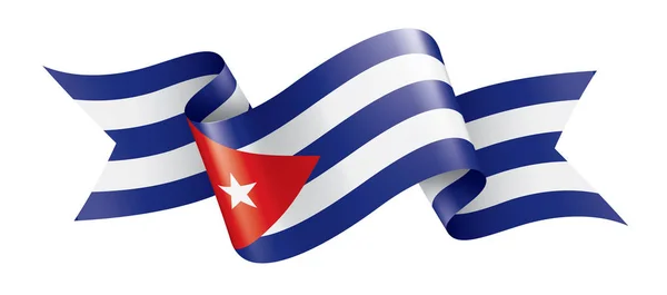 Kuba flagga, vektor illustration på en vit bakgrund — Stock vektor