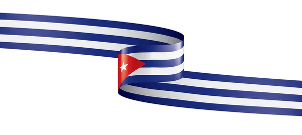 キューバの旗白い背景のベクトルイラスト — ストックベクタ