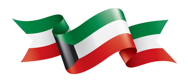 Kuwait flag, vector illustration on a white background