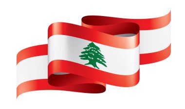 Lübnan bayrağı, beyaz bir arka plan üzerinde vektör çizim