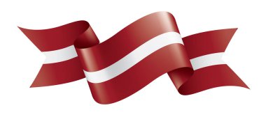 Letonya bayrağı, beyaz bir arka plan üzerinde vektör çizim