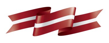 Letonya bayrağı, beyaz bir arka plan üzerinde vektör çizim