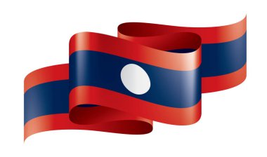 Laos bayrağı, beyaz bir arka plan üzerinde vektör çizim