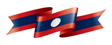 Laos bayrağı, beyaz bir arka plan üzerinde vektör çizim