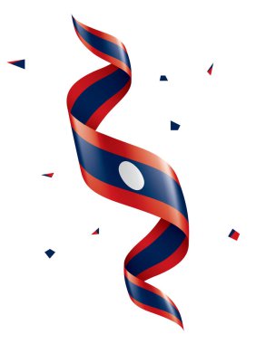 Laos bayrağı, beyaz bir arka plan üzerinde vektör çizim