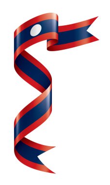 Laos bayrağı, beyaz bir arka plan üzerinde vektör çizim