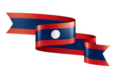 Laos bayrağı, beyaz bir arka plan üzerinde vektör çizim